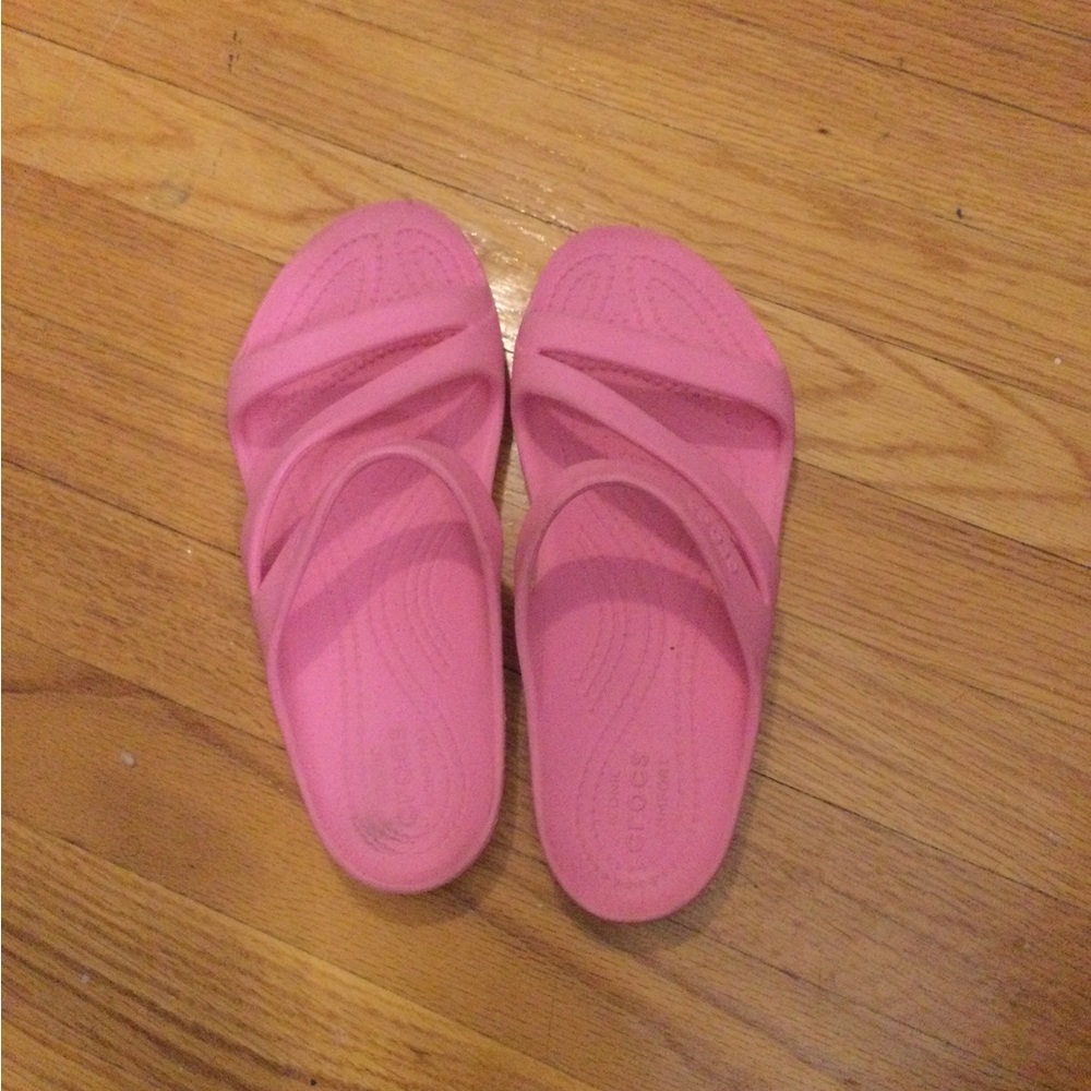 Pink crocs sandals used
